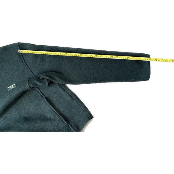 LL Bean Mens Large Pullover Fleece Snap T Green Sweatshirt Jacket - Picture 7 of 7